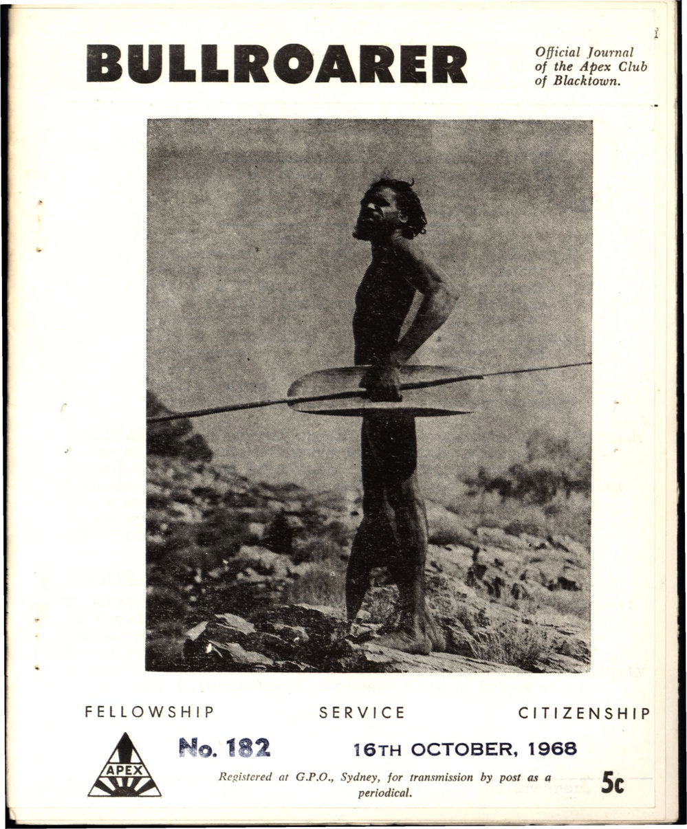 Bullroarer, Apex Club of Blacktown, 16 October 1968