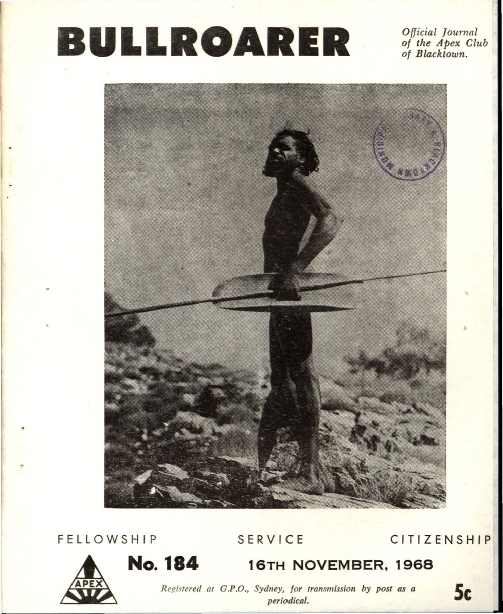 Bullroarer Journal, Apex Club of Blacktown,  Nov 1968