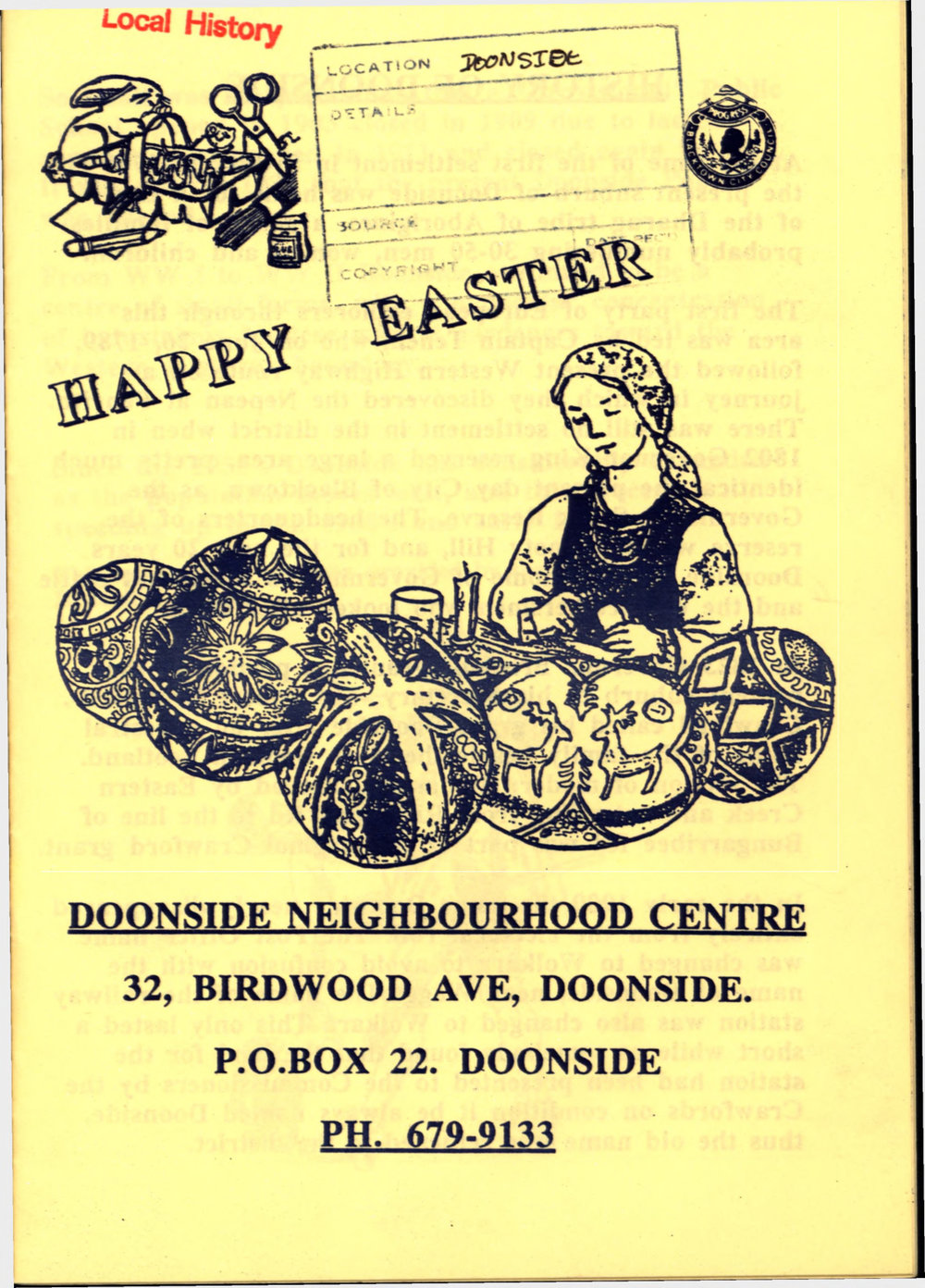 Doonside Neighbourhood Centre Newsletter, 1990s