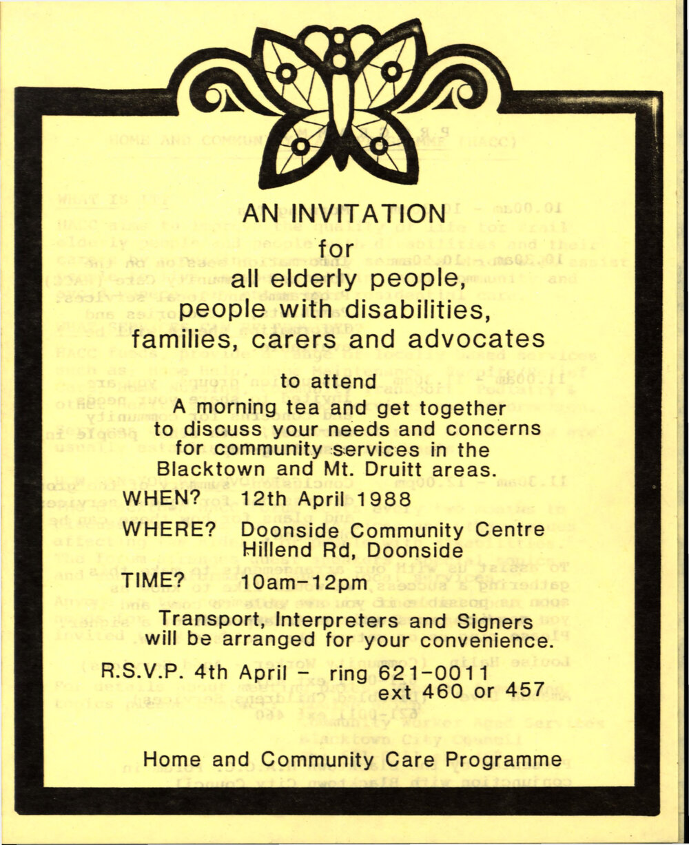 Home and Community Care Programme, 1988