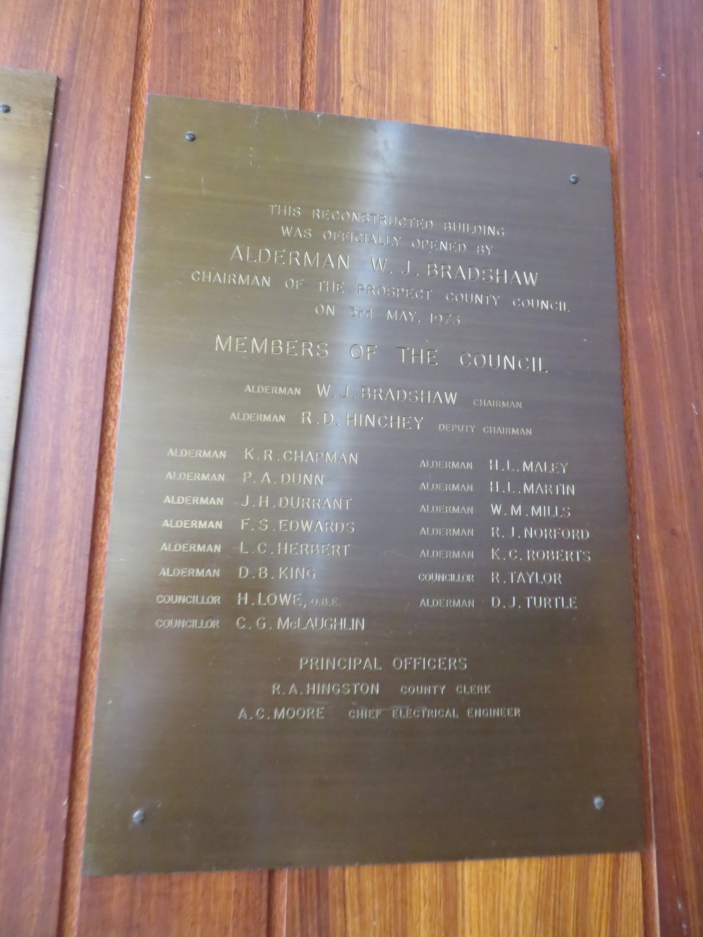 Prospect County Council, Blacktown - Plaque