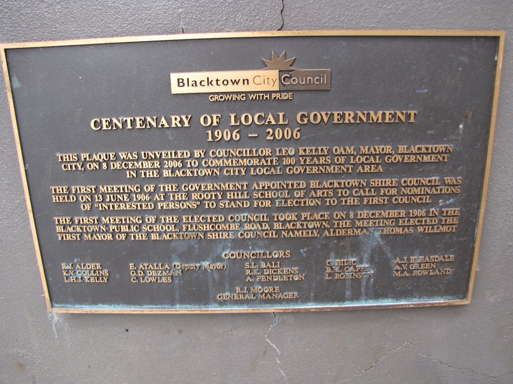 Centenary of Local Government 1906-2006, Plaque