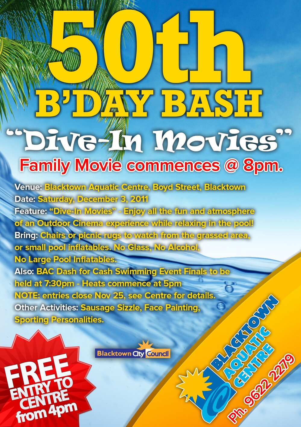 50th Birthday Bash, Blacktown Aquatic Centre, Blacktown
