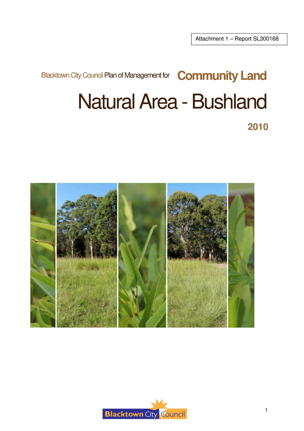 Blacktown City Council Plan of Management for Community Land. Natural Area - Bushland, 2010