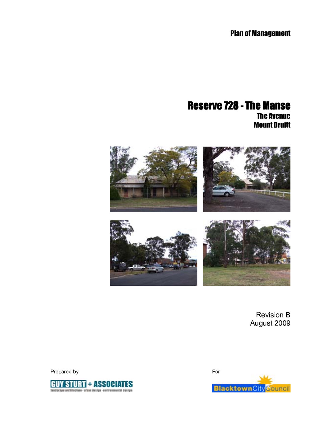Reserve 728, The Manse, Mount Druitt - Plan of Management, 2009