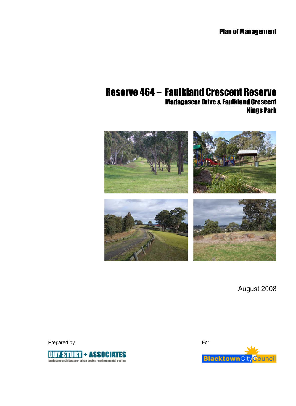Reserve 464 Faulkland Crescent Reserve Kings Park, Plan of Management, 2008