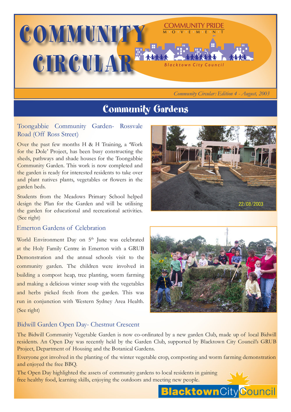 Community Circular, Community Pride Movement,  August 2003