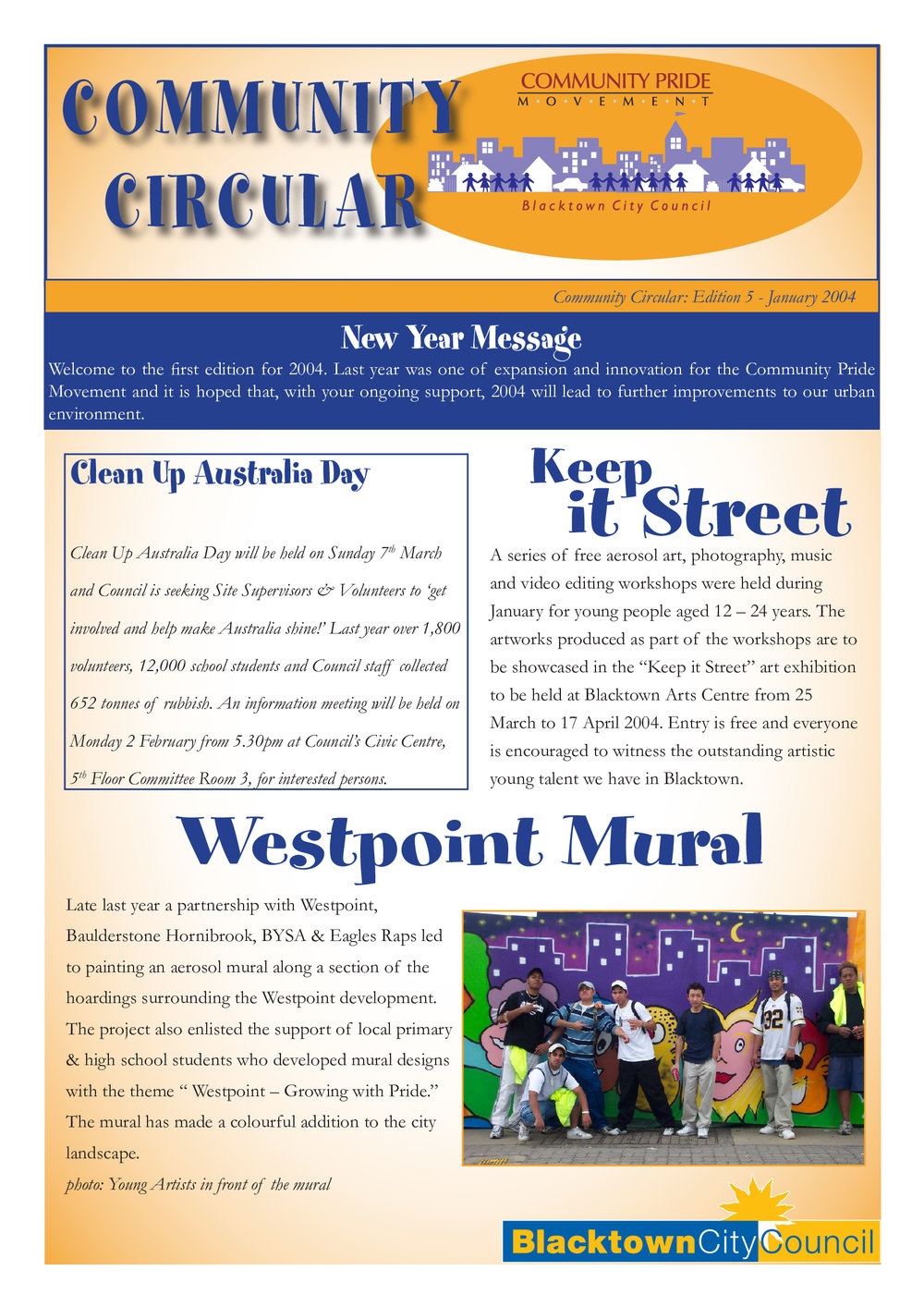Community Circular, Community Pride Movement, Jan 2004