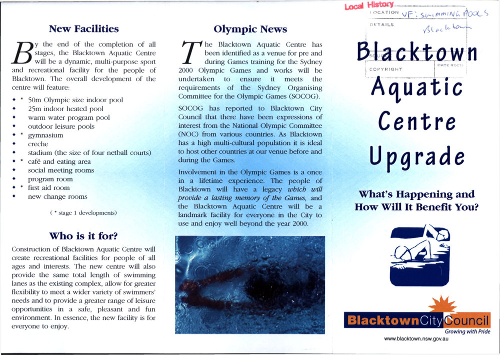 Blacktown Aquatic Centre Upgrade, 1999