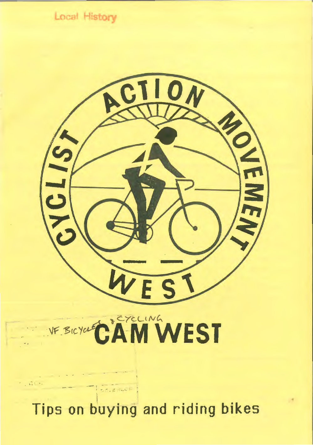 CAMWEST Cyclist Action Movement WEST (CAMWEST) pamphlet