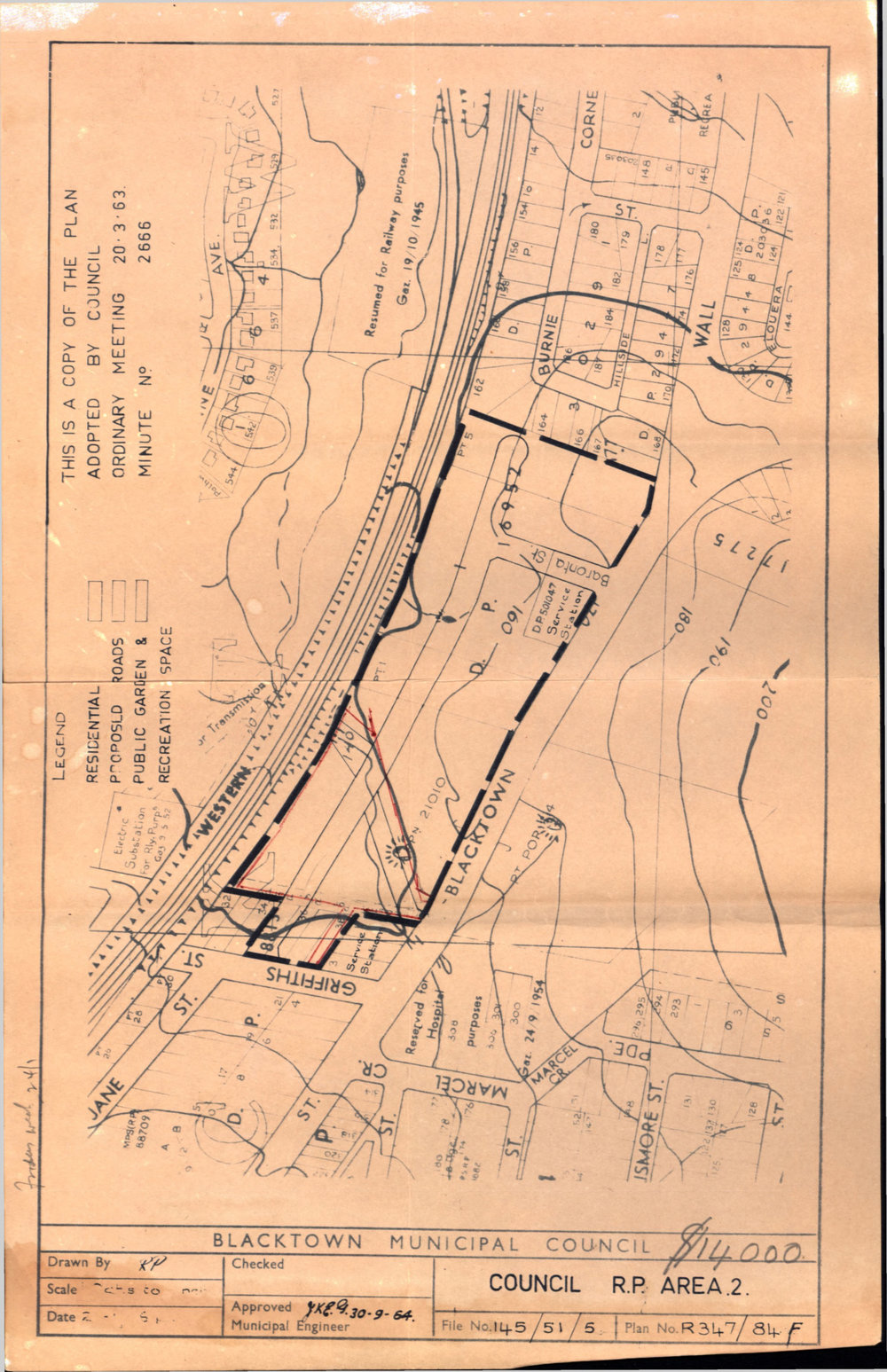 Proposed Subdivision of Land, Blacktown Road, Blacktown, c1963