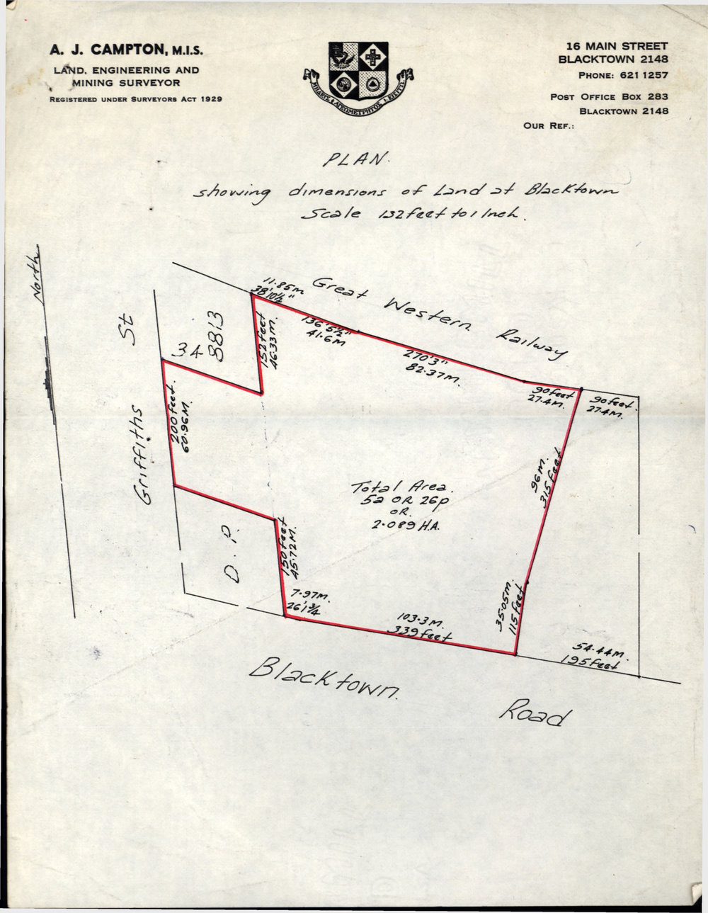 Plan of Land in Blacktown Road, Blacktown