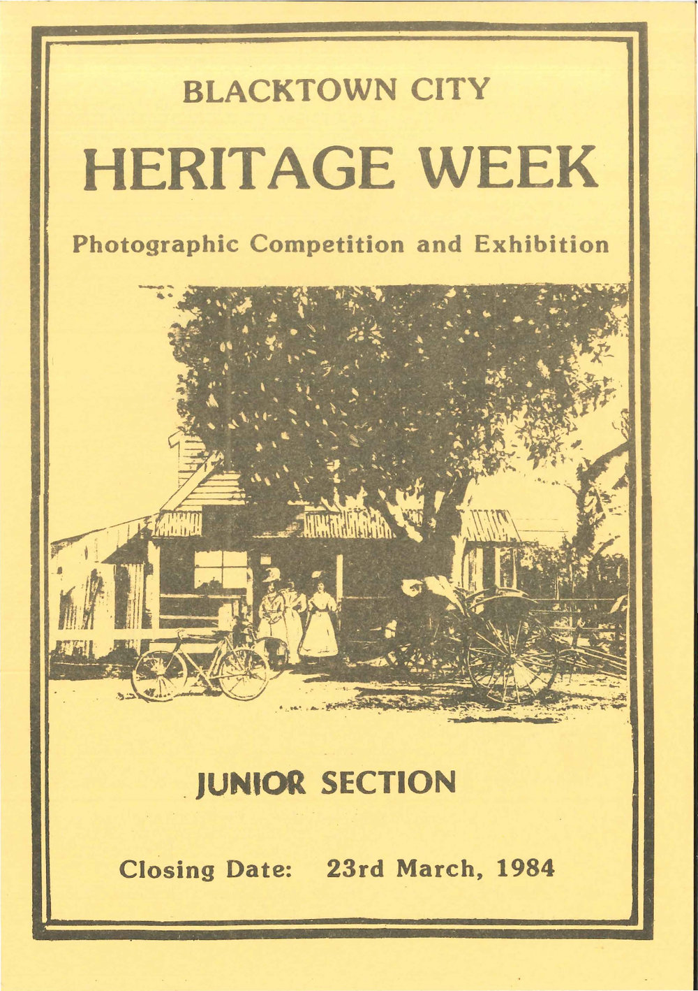 Blacktown City Heritage Week Photographic Competition and Exhibition Junior Section, 1984