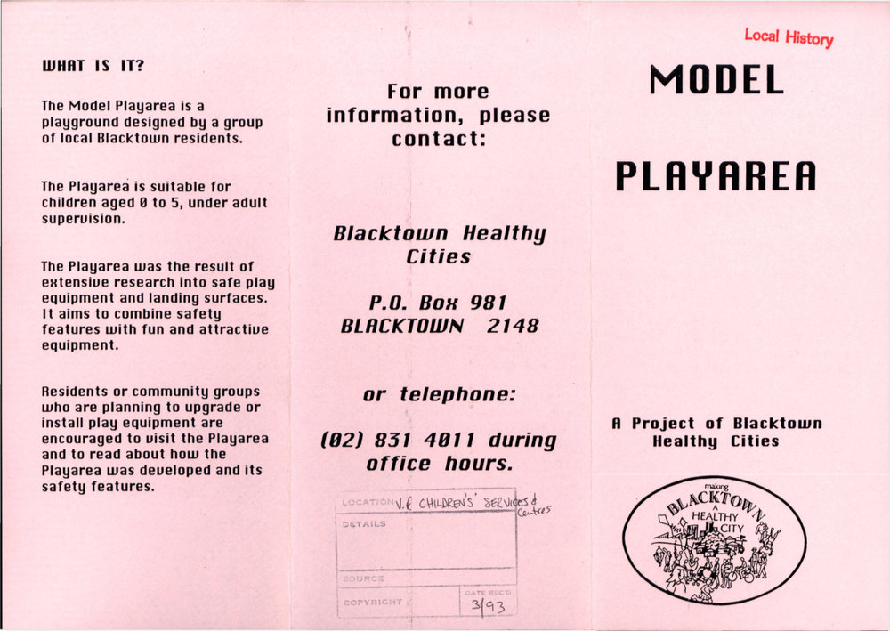 Model Playarea, c1993