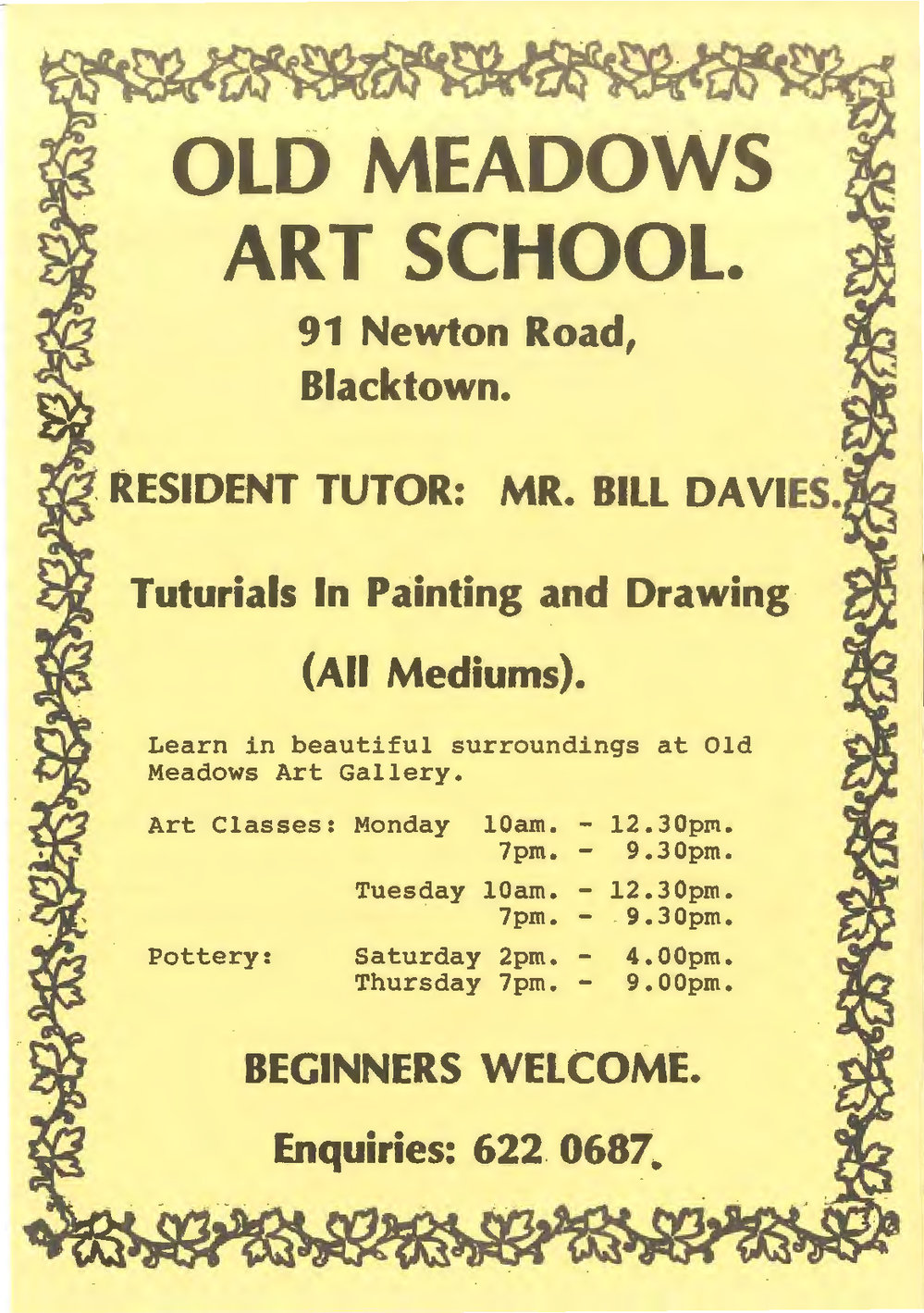 Old Meadows Art School, Blacktown