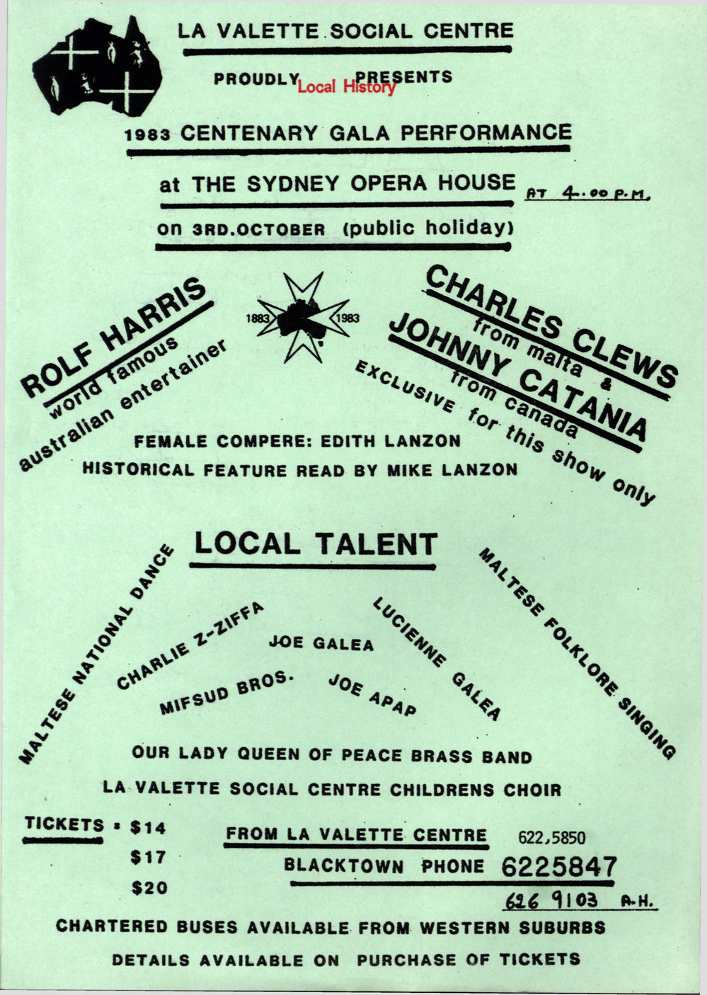La Valette Social Centre, Centenary Gala Performance, 1983