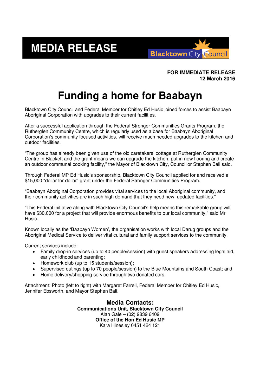 Funding a Home for Baabayn, 2016