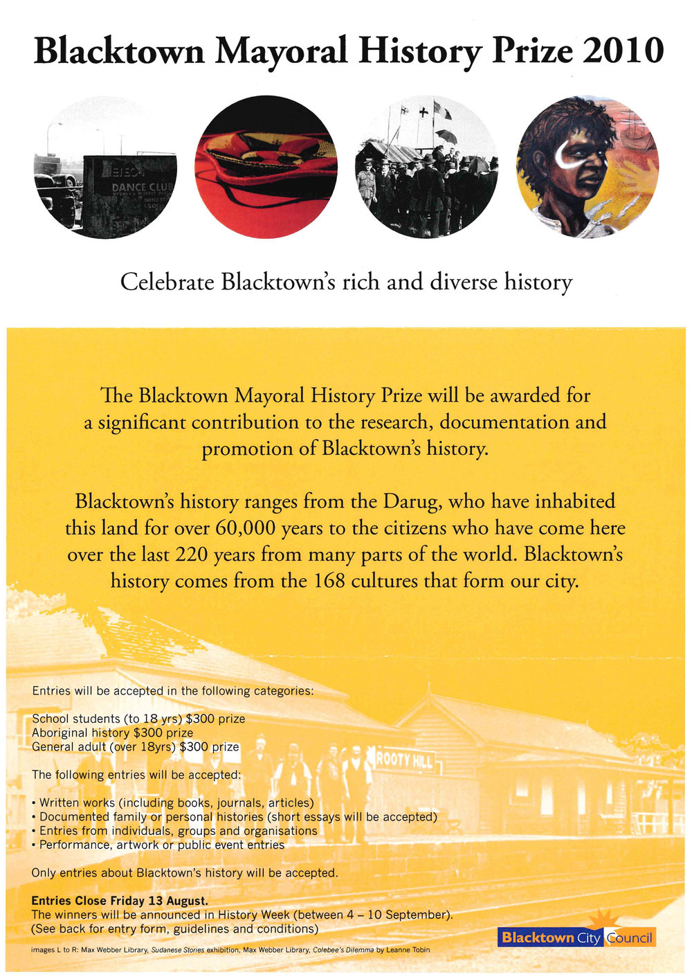 Blacktown City Mayoral History Prize Entry Form, 2010