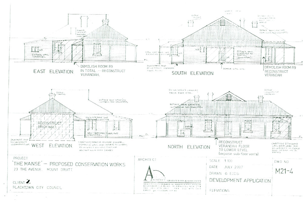 Proposed Conservation Work The Manse, Mount Druitt, 2007