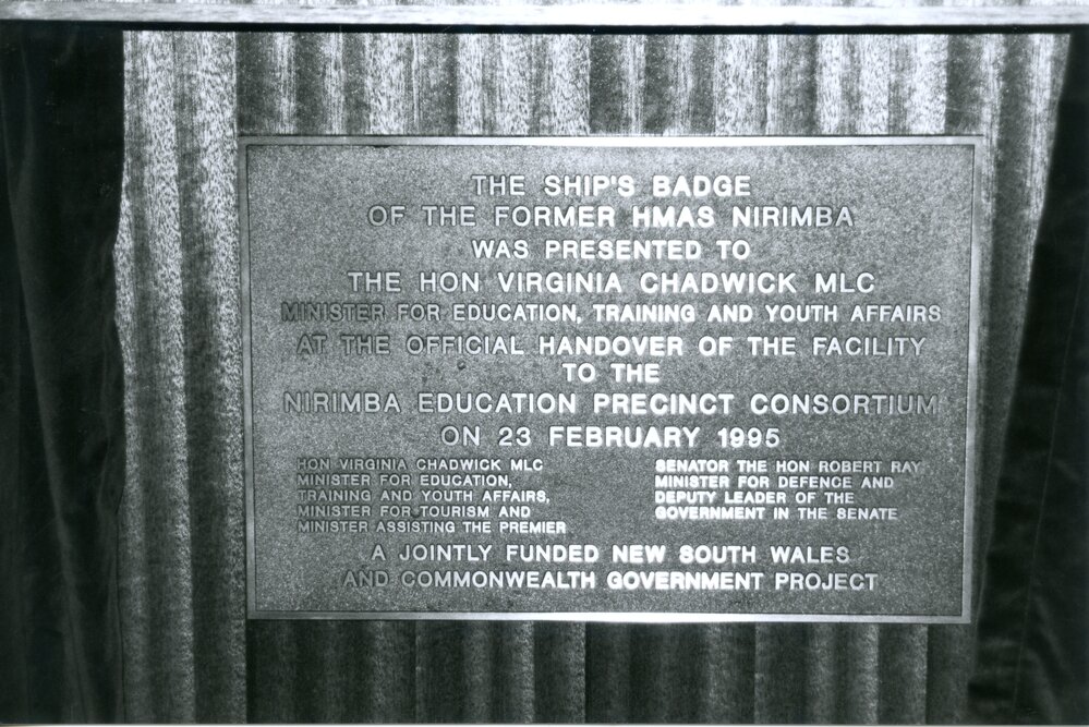 Nirimba Education Precinct handover - Plaque
