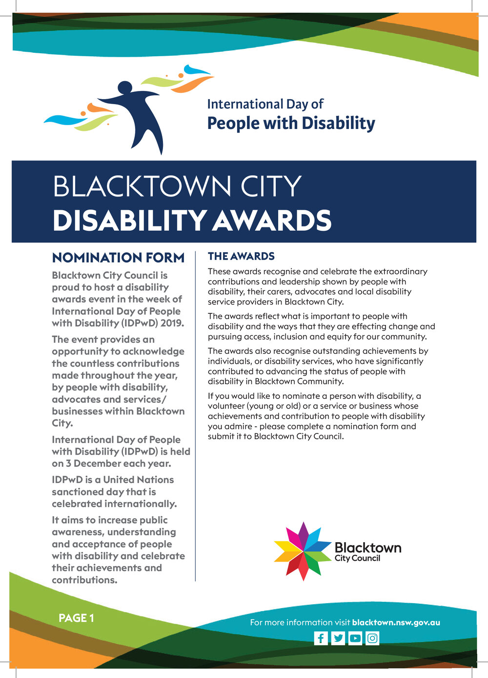 Blacktown City Disability Awards, International Day of People with Disability, 2019