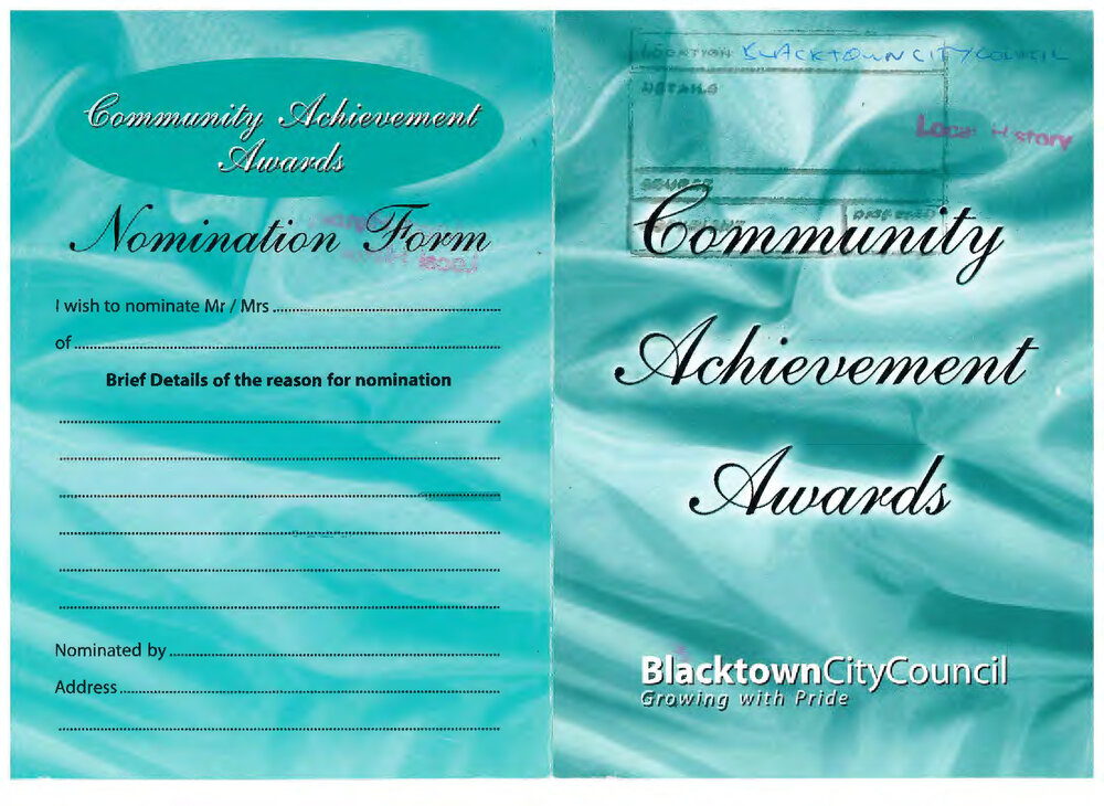 Blacktown City Council Community Achievement Awards, 