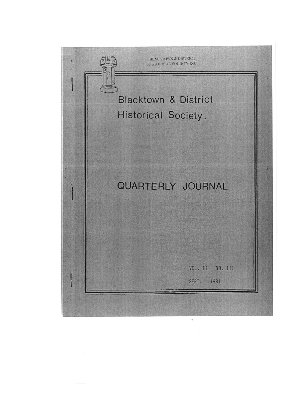 Quarterly Journal, September 1981