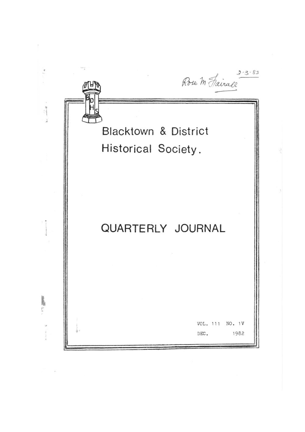 Quarterly Journal, December 1982
