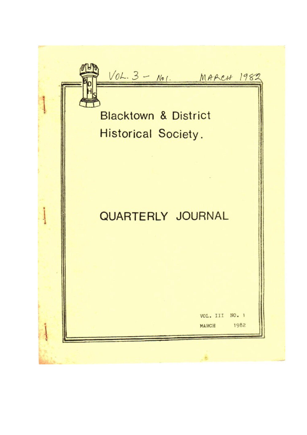 Quarterly Journal, March 1982