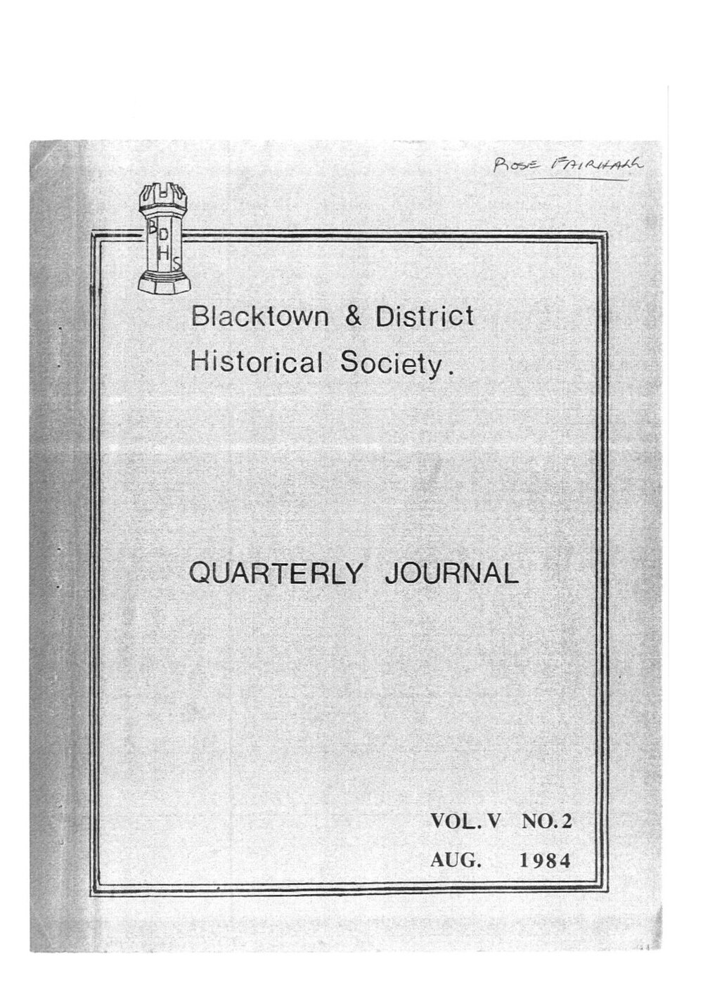Quarterly Journal, August 1984