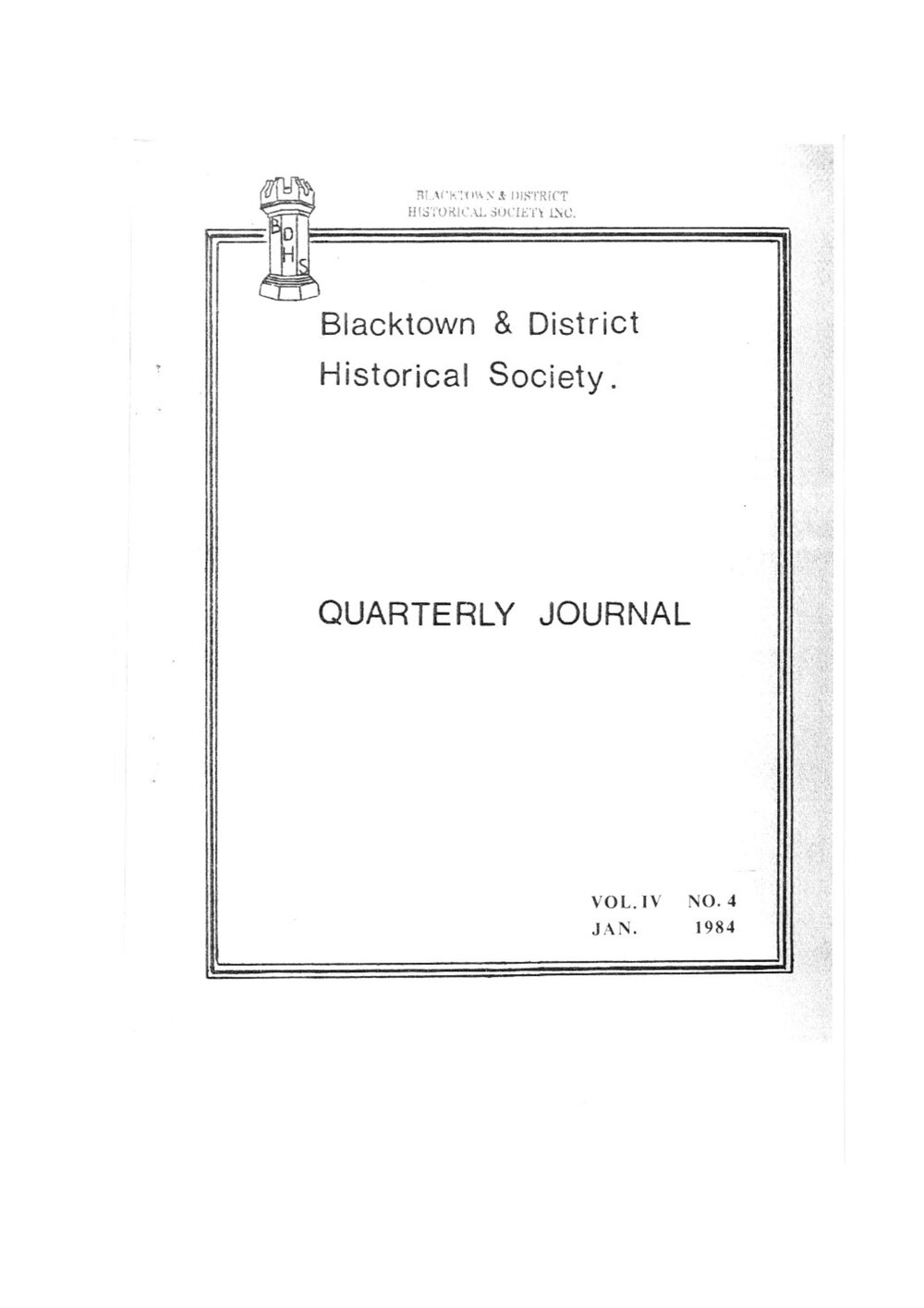 Quarterly Journal, January 1984