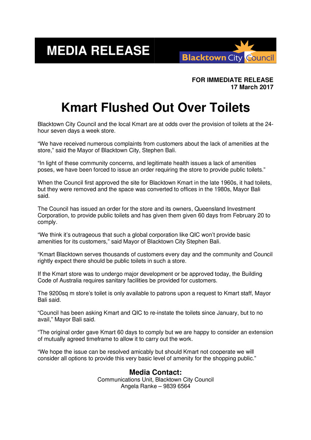 Kmart Flushed Out Over Toilets, 2017