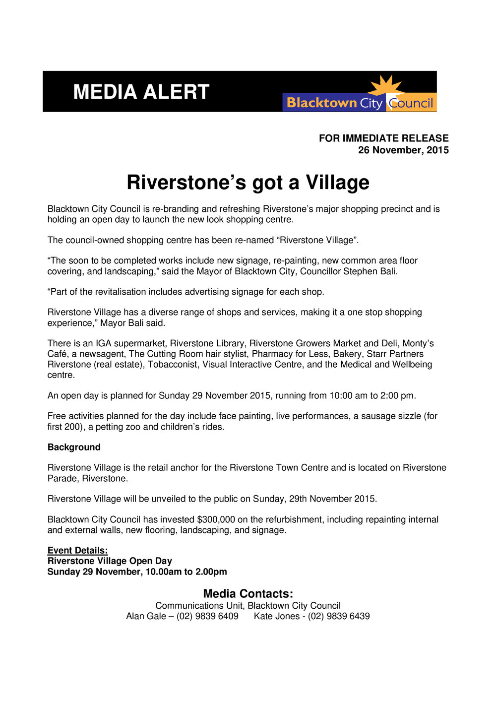 Riverstone Village Rebranding, 2015