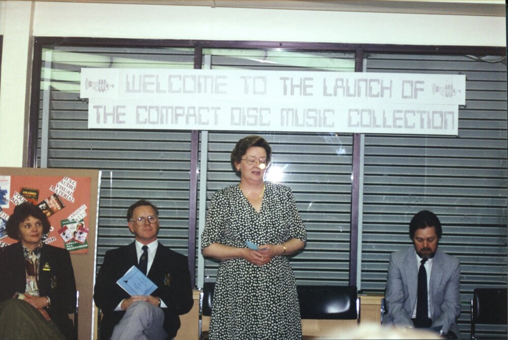Launch of CD music collection, Max Webber Library, 1993
