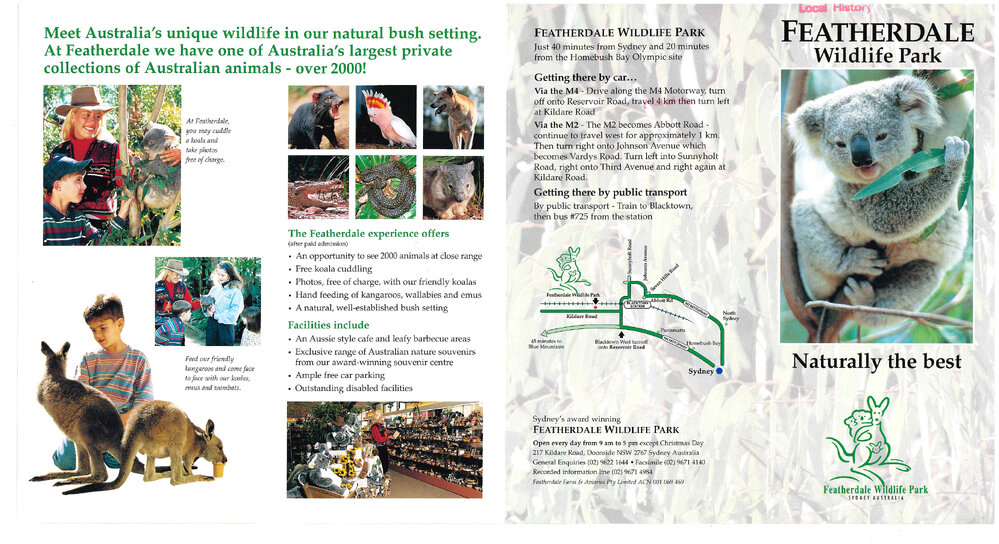 Featherdale Wildlife Park Brochure, c2000