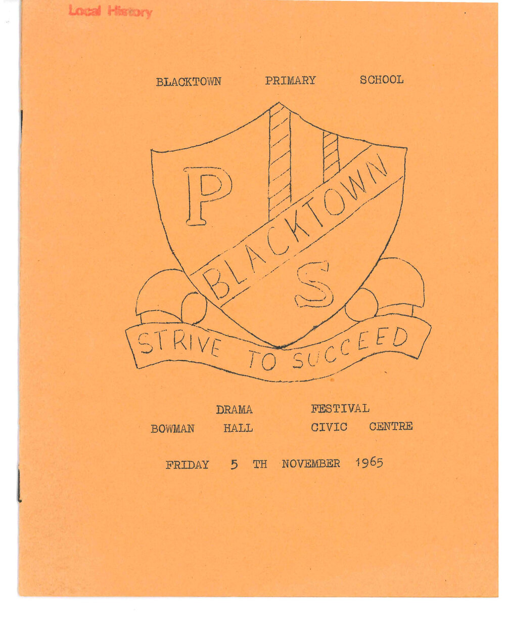 Blacktown Public School Drama Festival Programme, 1965