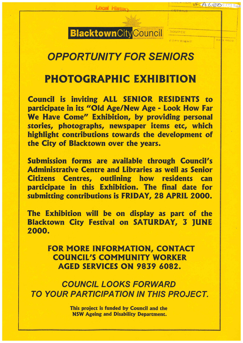 Photographic Exhibition for Seniors, 2000