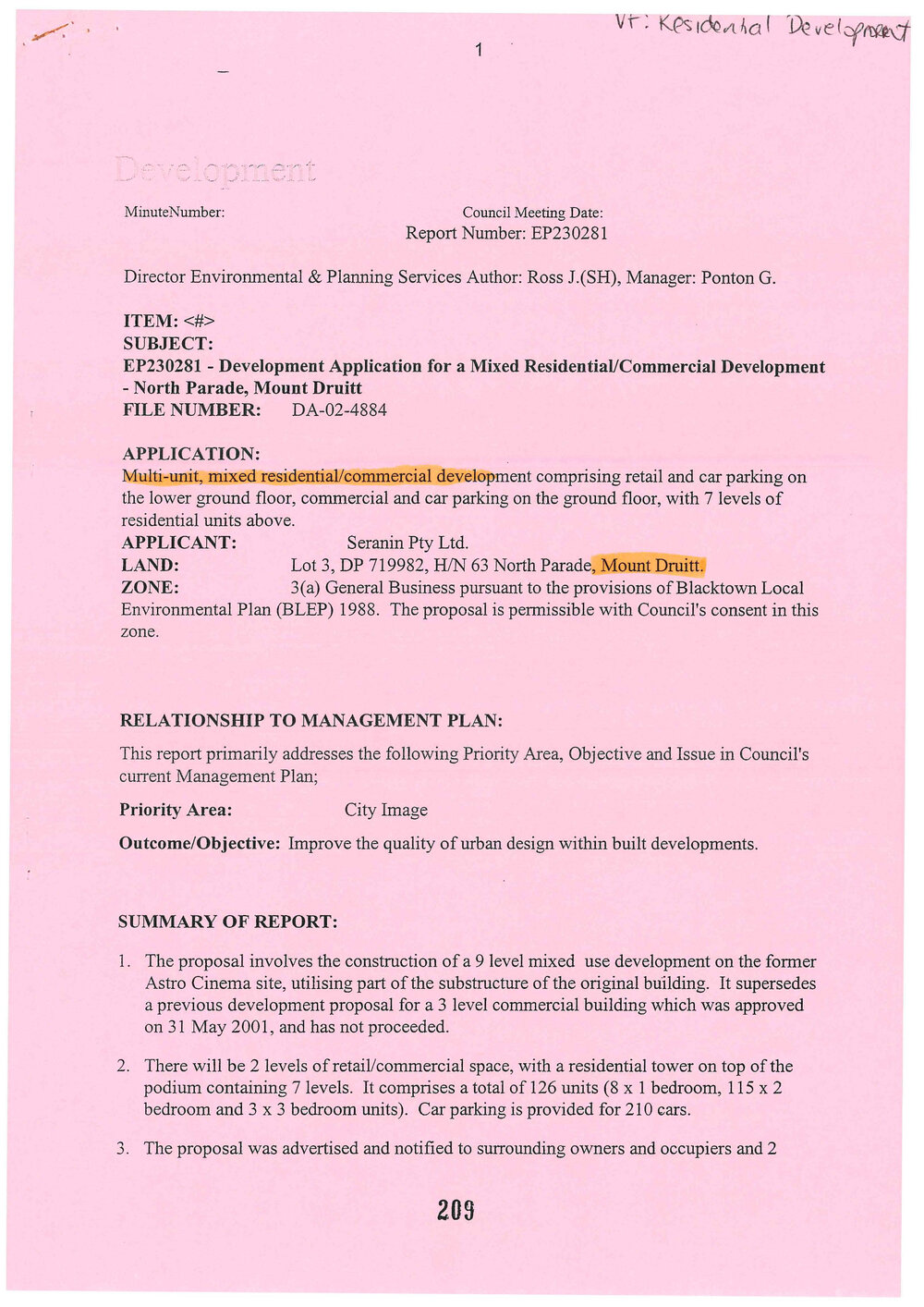 Development Application, 63 North Parade, Mount Druitt, 2022