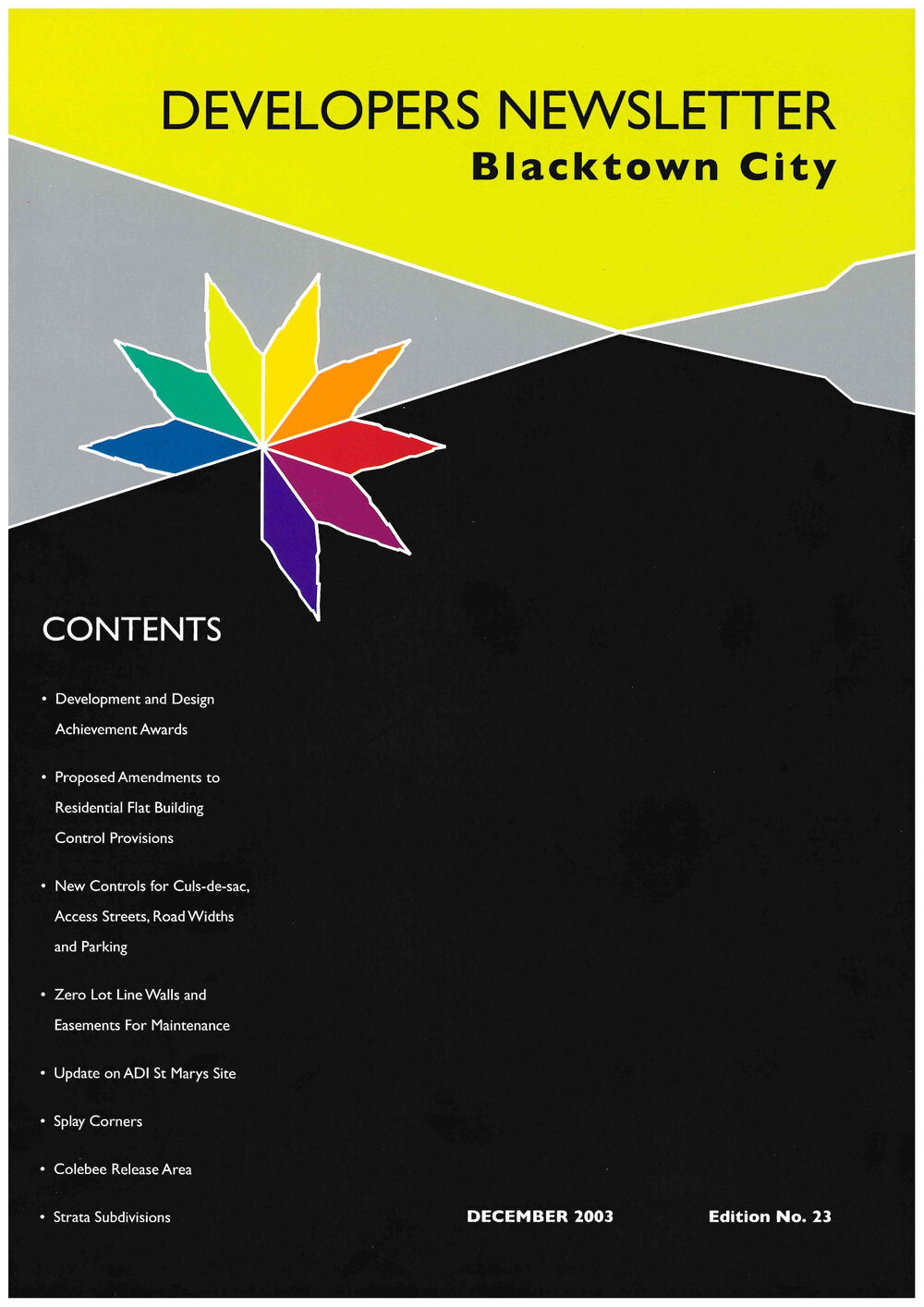 Developers Newsletter Blacktown City,  December 2003