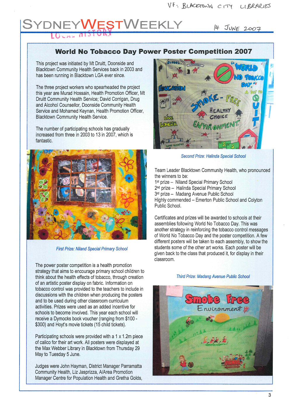  World No Tobacco Day Power Poster Competition, 2007