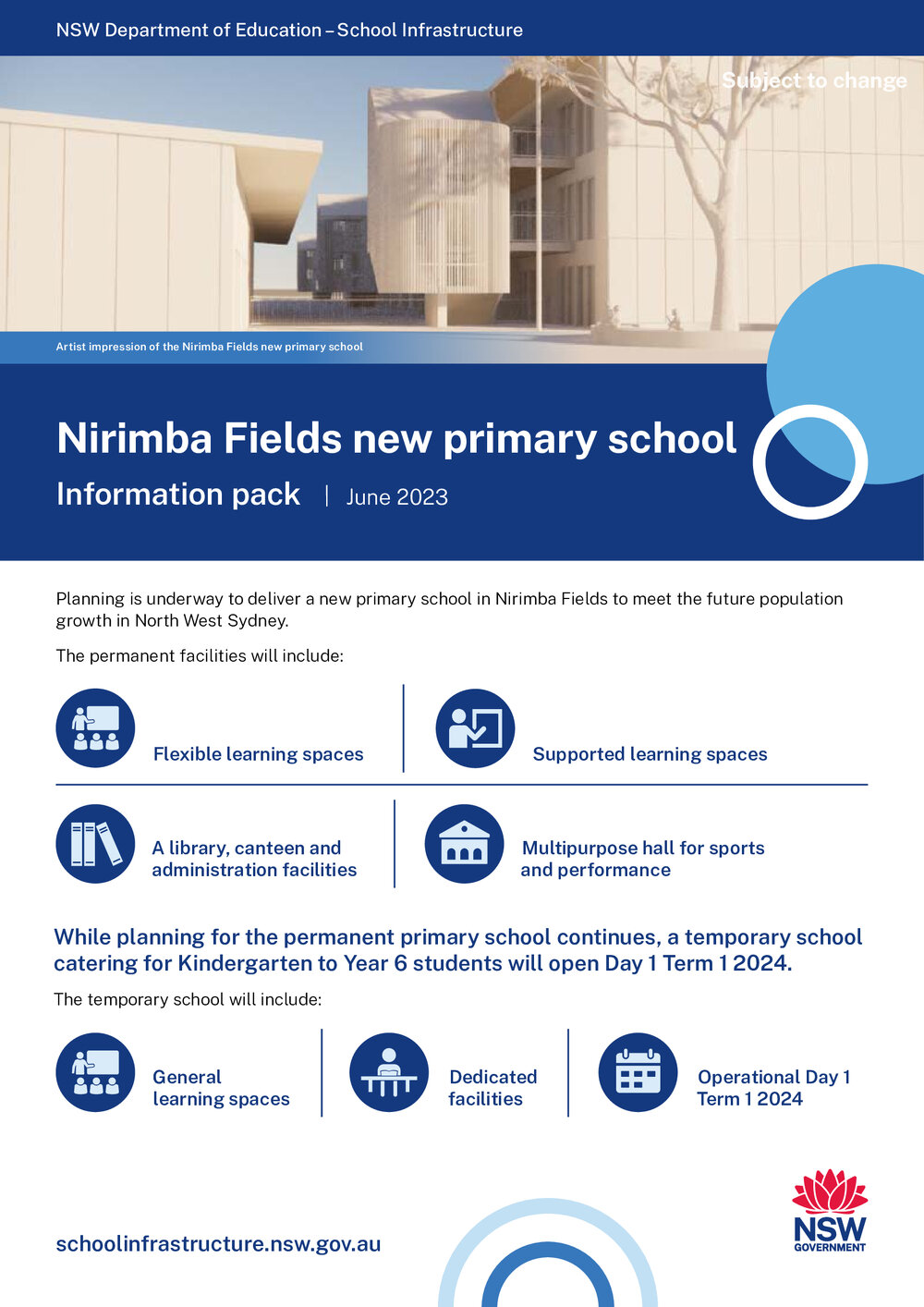 Nirimba Fields New Primary School Information Pack, 2023