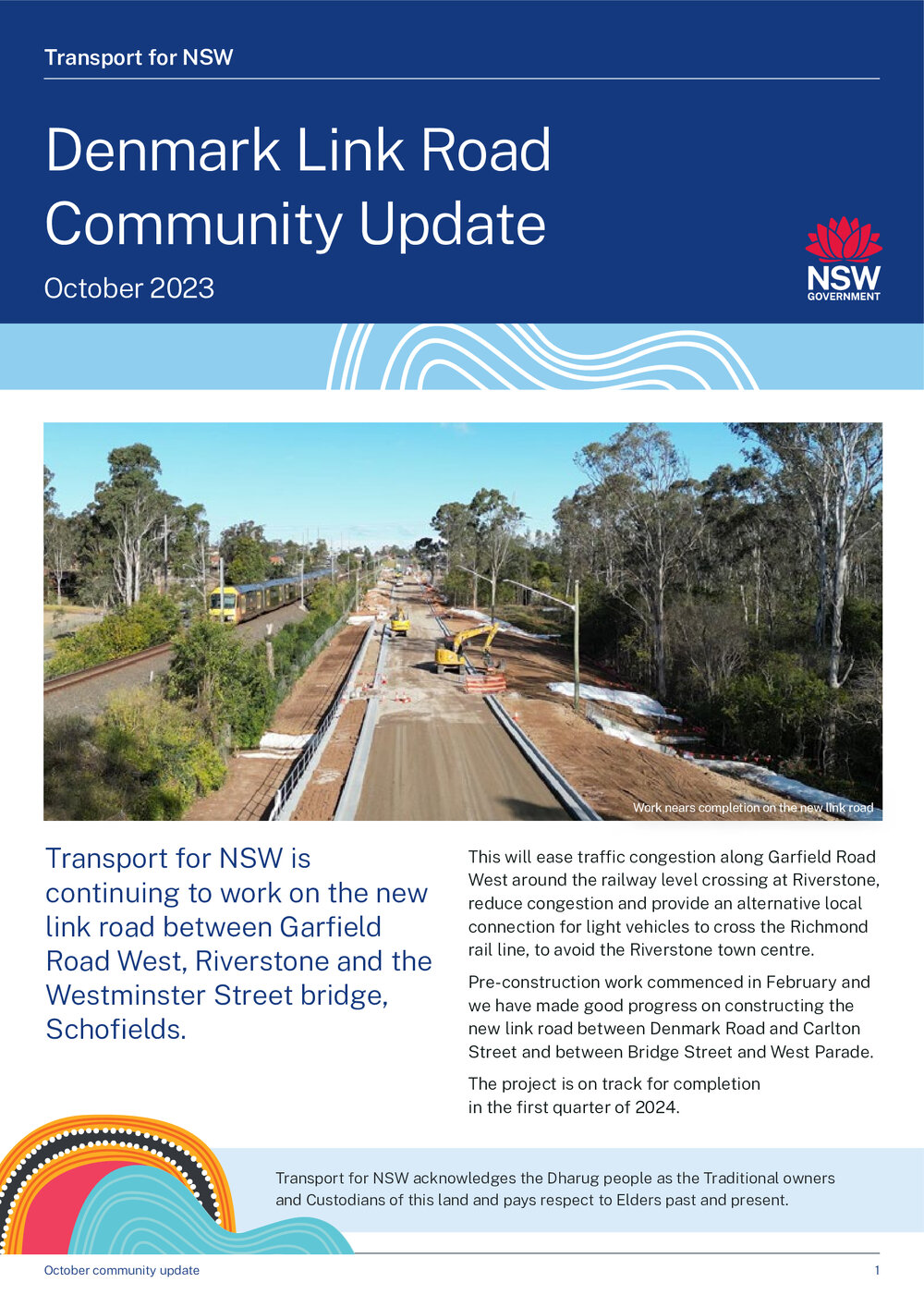 Denmark Link Road Community Update, October 2023