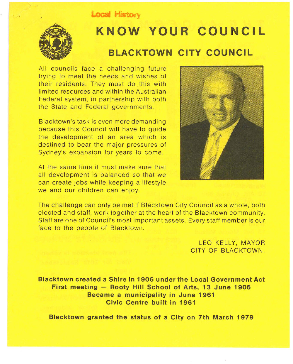 Blacktown City Council - Know Your Council, 1986