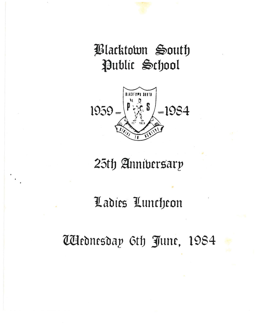 Blacktown South Public School,  Ladies Luncheon, 1984 