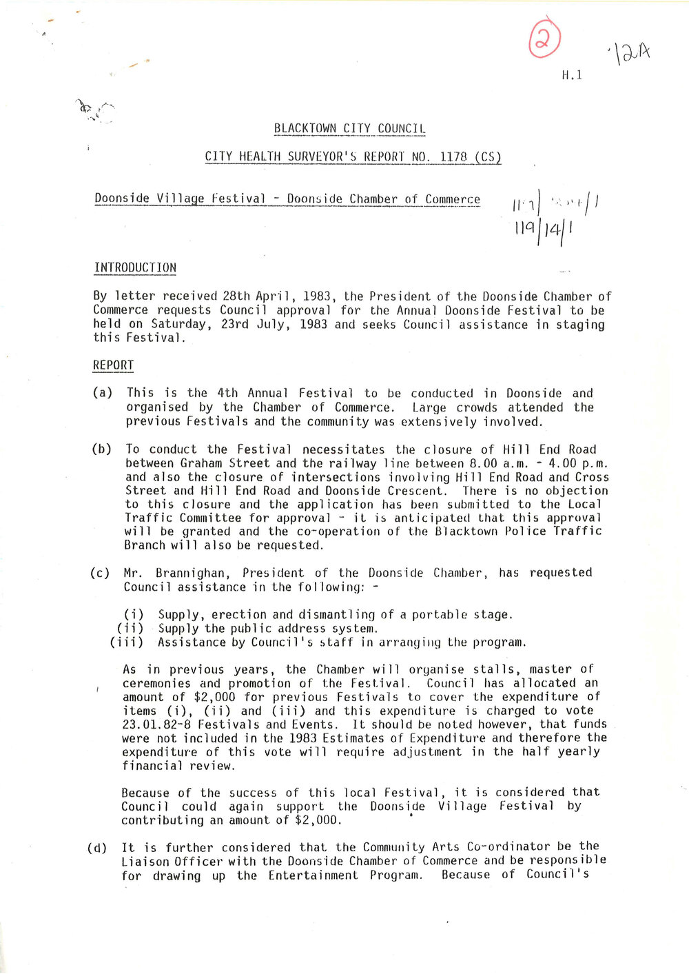 Doonside Village Festival, 1983