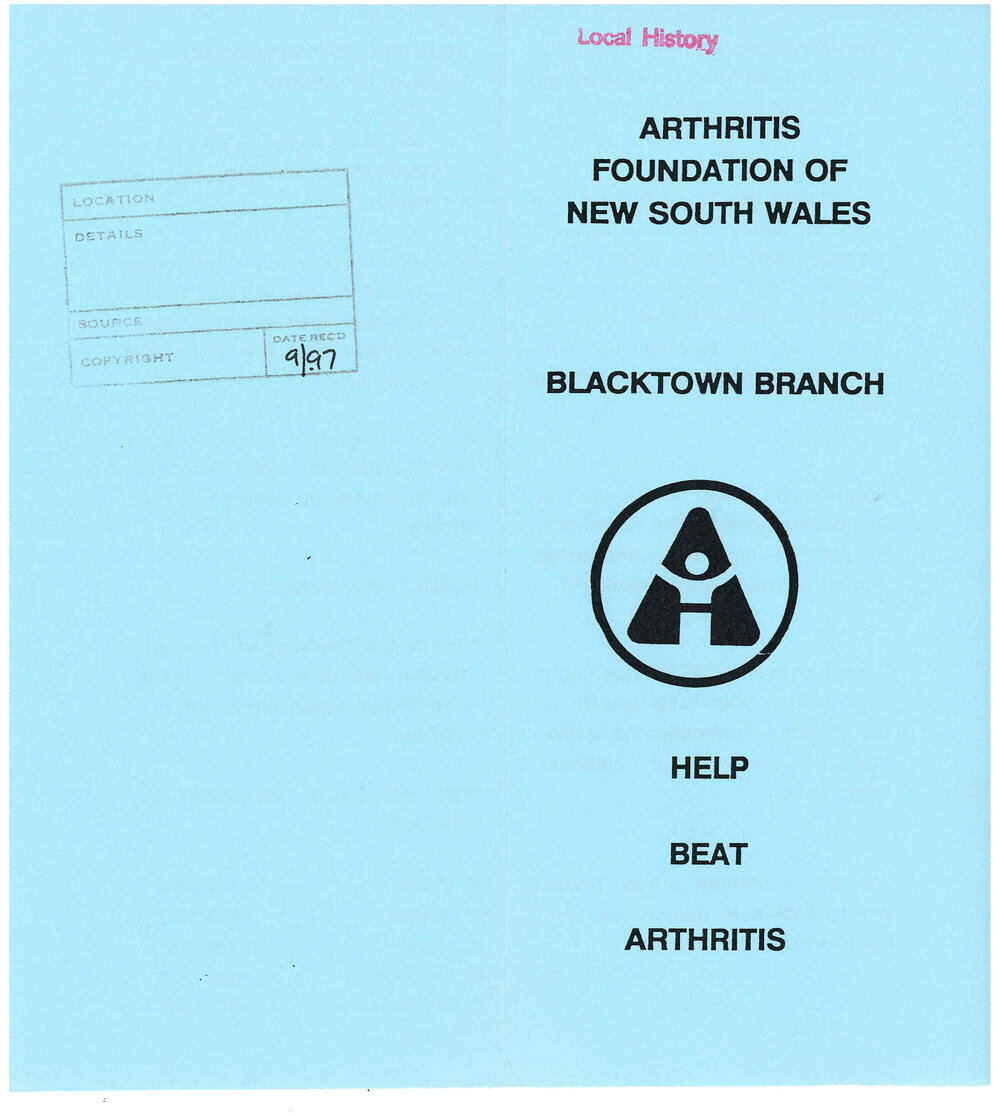Arthritis Foundation of New South Wales, Blacktown Branch, 1997