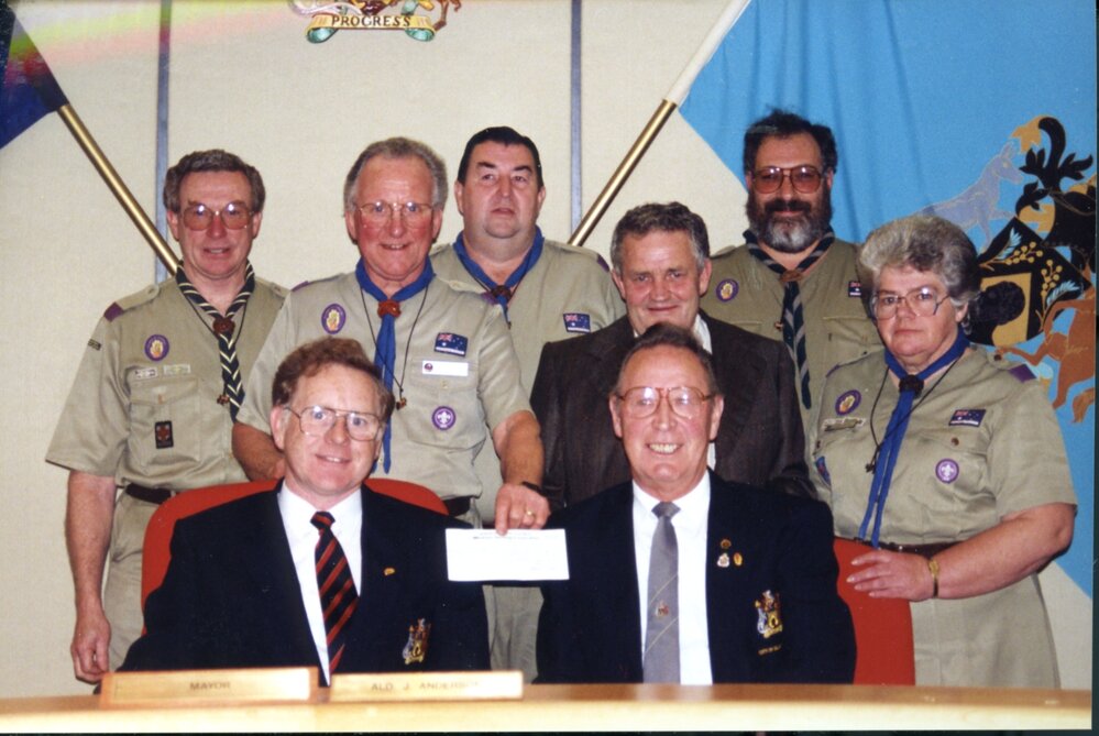 Presentation of cheque to Cumberland Scouts