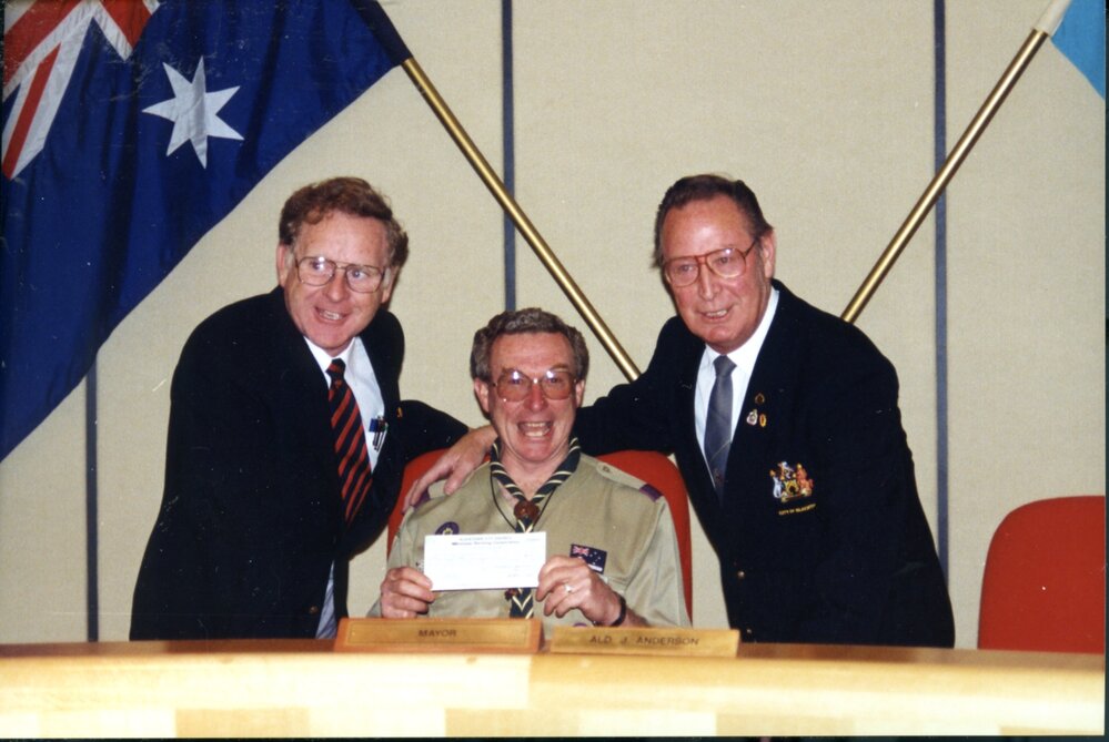 Presentation of cheque to Cumberland Scouts