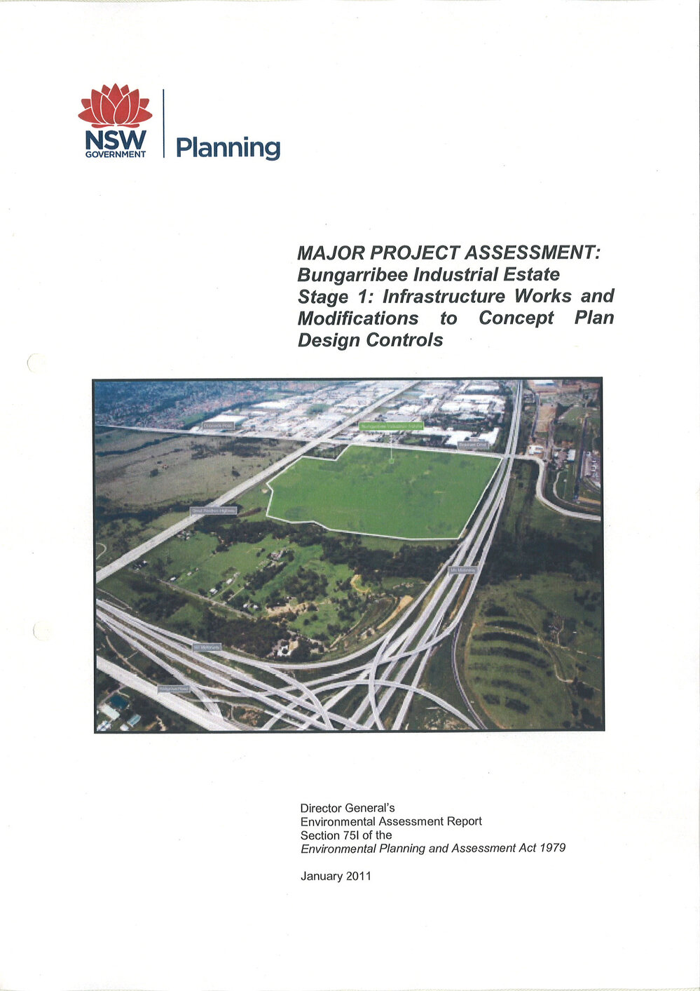 Major Project Assessment: Bungarribee Industrial Estate Stage 1: Infrastructure Works and Modification to Concept Plan Design Controls, 2011