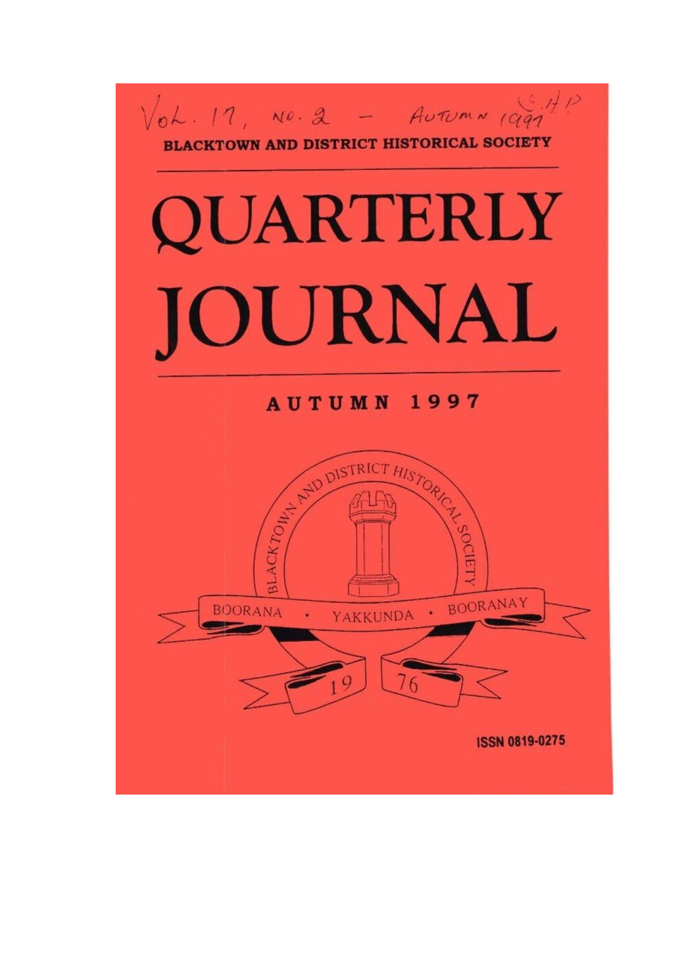 Quarterly Journal, Autumn 1997 